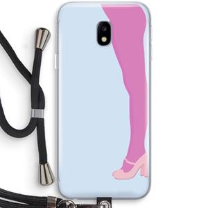 CaseCompany Pink panty: Samsung Galaxy J3 (2017) Transparant Hoesje met koord