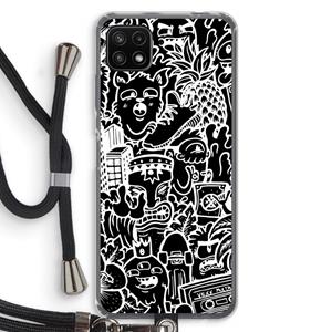 CaseCompany Vexx Black Mixtape: Samsung Galaxy A22 5G Transparant Hoesje met koord