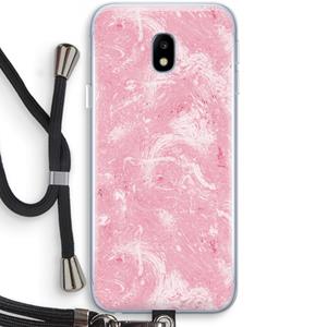 CaseCompany Abstract Painting Pink: Samsung Galaxy J3 (2017) Transparant Hoesje met koord