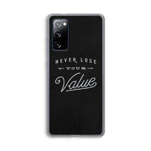 CaseCompany Never lose your value: Samsung Galaxy S20 FE / S20 FE 5G Transparant Hoesje