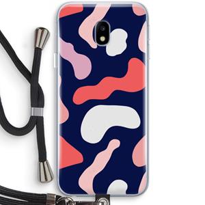 CaseCompany Memphis Shapes Pink: Samsung Galaxy J3 (2017) Transparant Hoesje met koord