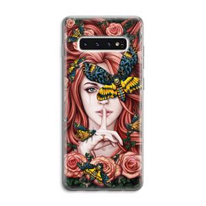 CaseCompany Lady Moth: Samsung Galaxy S10 4G Transparant Hoesje