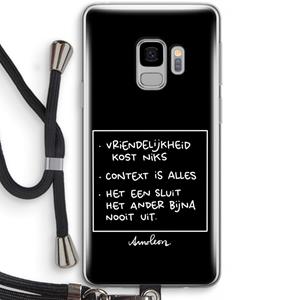 CaseCompany Mijn Motto's: Samsung Galaxy S9 Transparant Hoesje met koord