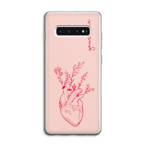 CaseCompany Blooming Heart: Samsung Galaxy S10 4G Transparant Hoesje