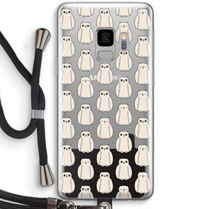 CaseCompany Uilen: Samsung Galaxy S9 Transparant Hoesje met koord