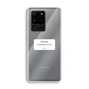 CaseCompany Reminder: Samsung Galaxy S20 Ultra Transparant Hoesje