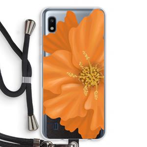 CaseCompany Orange Ellila flower: Samsung Galaxy A10 Transparant Hoesje met koord