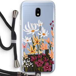CaseCompany Painted wildflowers: Samsung Galaxy J3 (2017) Transparant Hoesje met koord
