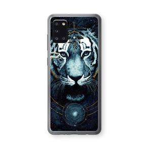 CaseCompany Darkness Tiger: Samsung Galaxy A31 Transparant Hoesje