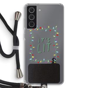 CaseCompany It's Lit: Samsung Galaxy S21 FE Transparant Hoesje met koord