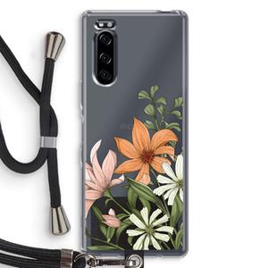 CaseCompany Floral bouquet: Sony Xperia 5 Transparant Hoesje met koord