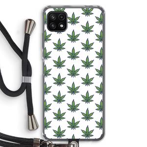 CaseCompany Weed: Samsung Galaxy A22 5G Transparant Hoesje met koord