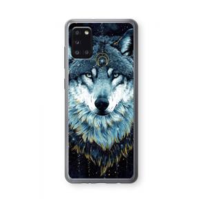 CaseCompany Darkness Wolf: Samsung Galaxy A31 Transparant Hoesje