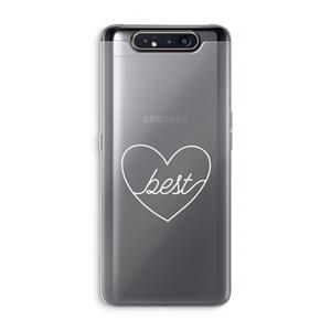 CaseCompany Best heart pastel: Samsung Galaxy A80 Transparant Hoesje