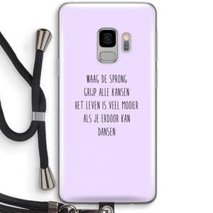 CaseCompany Sprong: Samsung Galaxy S9 Transparant Hoesje met koord