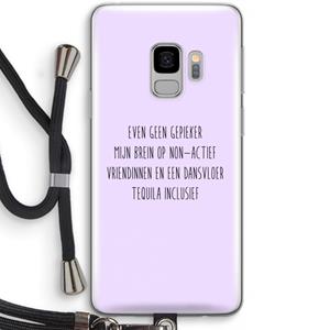 CaseCompany Tequila: Samsung Galaxy S9 Transparant Hoesje met koord