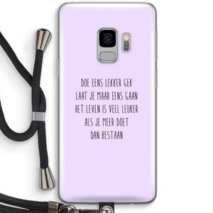 CaseCompany Gek: Samsung Galaxy S9 Transparant Hoesje met koord