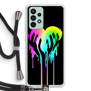 CaseCompany Hold My Heart: Samsung Galaxy A52s 5G Transparant Hoesje met koord
