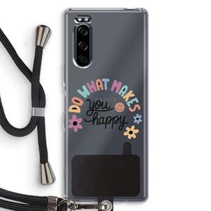 CaseCompany Happy days: Sony Xperia 5 Transparant Hoesje met koord