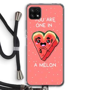 CaseCompany One In A Melon: Samsung Galaxy A22 5G Transparant Hoesje met koord