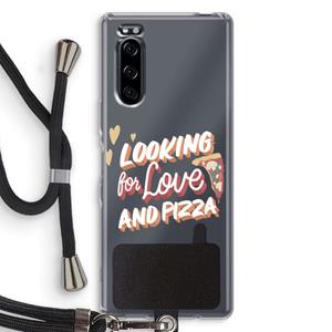 CaseCompany Pizza is the answer: Sony Xperia 5 Transparant Hoesje met koord