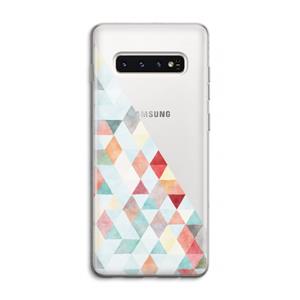 CaseCompany Gekleurde driehoekjes pastel: Samsung Galaxy S10 4G Transparant Hoesje