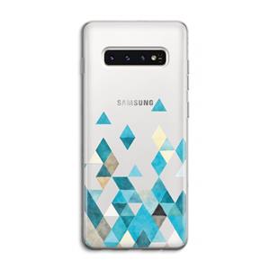 CaseCompany Gekleurde driehoekjes blauw: Samsung Galaxy S10 4G Transparant Hoesje