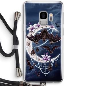 CaseCompany Vleermuizen Maan: Samsung Galaxy S9 Transparant Hoesje met koord