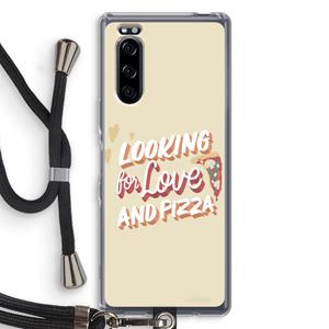 CaseCompany Pizza is the answer: Sony Xperia 5 Transparant Hoesje met koord