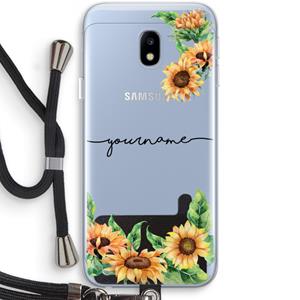 CaseCompany Zonnebloemen: Samsung Galaxy J3 (2017) Transparant Hoesje met koord