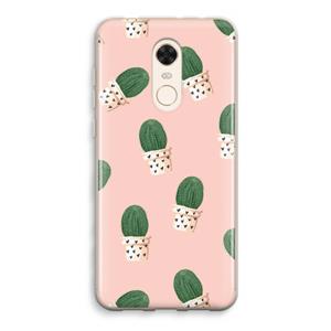 CaseCompany Cactusprint roze: Xiaomi Redmi 5 Transparant Hoesje