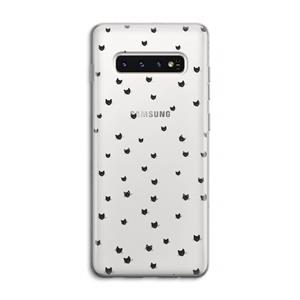 CaseCompany Kleine kattenkopjes: Samsung Galaxy S10 4G Transparant Hoesje