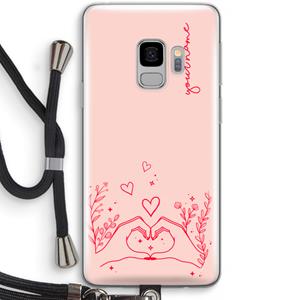 CaseCompany Love is in the air: Samsung Galaxy S9 Transparant Hoesje met koord