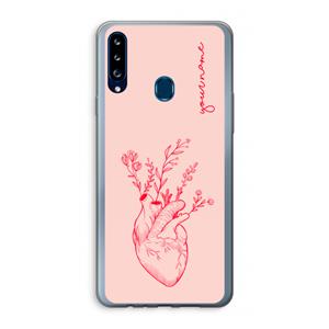 CaseCompany Blooming Heart: Samsung Galaxy A20s Transparant Hoesje