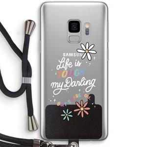 CaseCompany Tough Life: Samsung Galaxy S9 Transparant Hoesje met koord