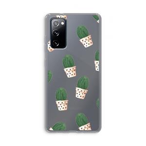 CaseCompany Cactusprint roze: Samsung Galaxy S20 FE / S20 FE 5G Transparant Hoesje