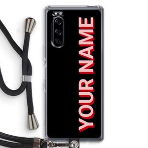 CaseCompany Namecase: Sony Xperia 5 Transparant Hoesje met koord