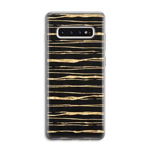 CaseCompany Gouden strepen: Samsung Galaxy S10 4G Transparant Hoesje