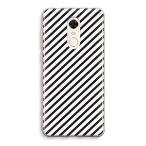 CaseCompany Strepen zwart-wit: Xiaomi Redmi 5 Transparant Hoesje