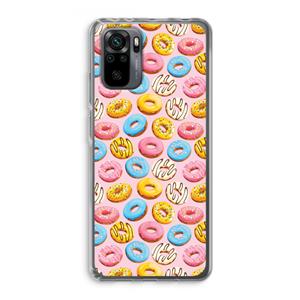 CaseCompany Pink donuts: Xiaomi Redmi Note 10 Pro Transparant Hoesje