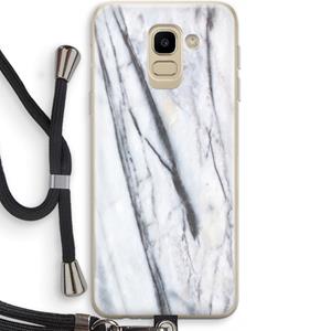 CaseCompany Gestreepte marmer: Samsung Galaxy J6 (2018) Transparant Hoesje met koord