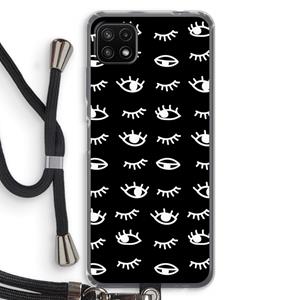 CaseCompany Eye pattern #3: Samsung Galaxy A22 5G Transparant Hoesje met koord