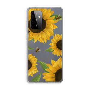 CaseCompany Sunflower and bees: Samsung Galaxy A72 Transparant Hoesje