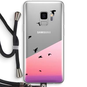 CaseCompany Fly away: Samsung Galaxy S9 Transparant Hoesje met koord