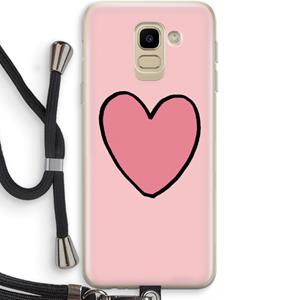 CaseCompany Hartje: Samsung Galaxy J6 (2018) Transparant Hoesje met koord