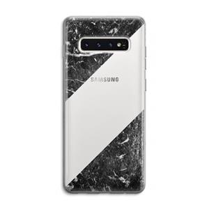 CaseCompany Zwart marmer: Samsung Galaxy S10 4G Transparant Hoesje
