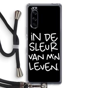 CaseCompany De Sleur: Sony Xperia 5 Transparant Hoesje met koord