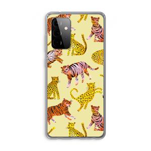 CaseCompany Cute Tigers and Leopards: Samsung Galaxy A72 Transparant Hoesje
