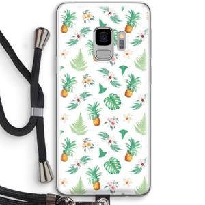 CaseCompany Ananas bladeren: Samsung Galaxy S9 Transparant Hoesje met koord