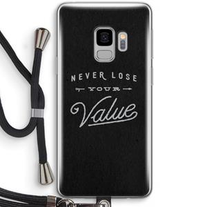CaseCompany Never lose your value: Samsung Galaxy S9 Transparant Hoesje met koord